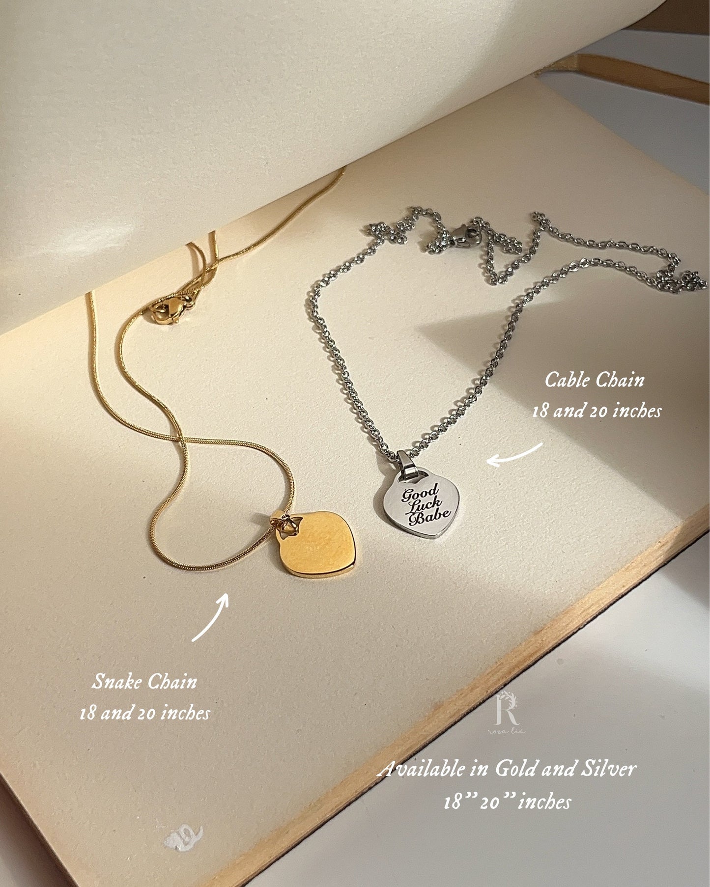 Good Luck Babe! - Heart Necklace - by Rosa Lia