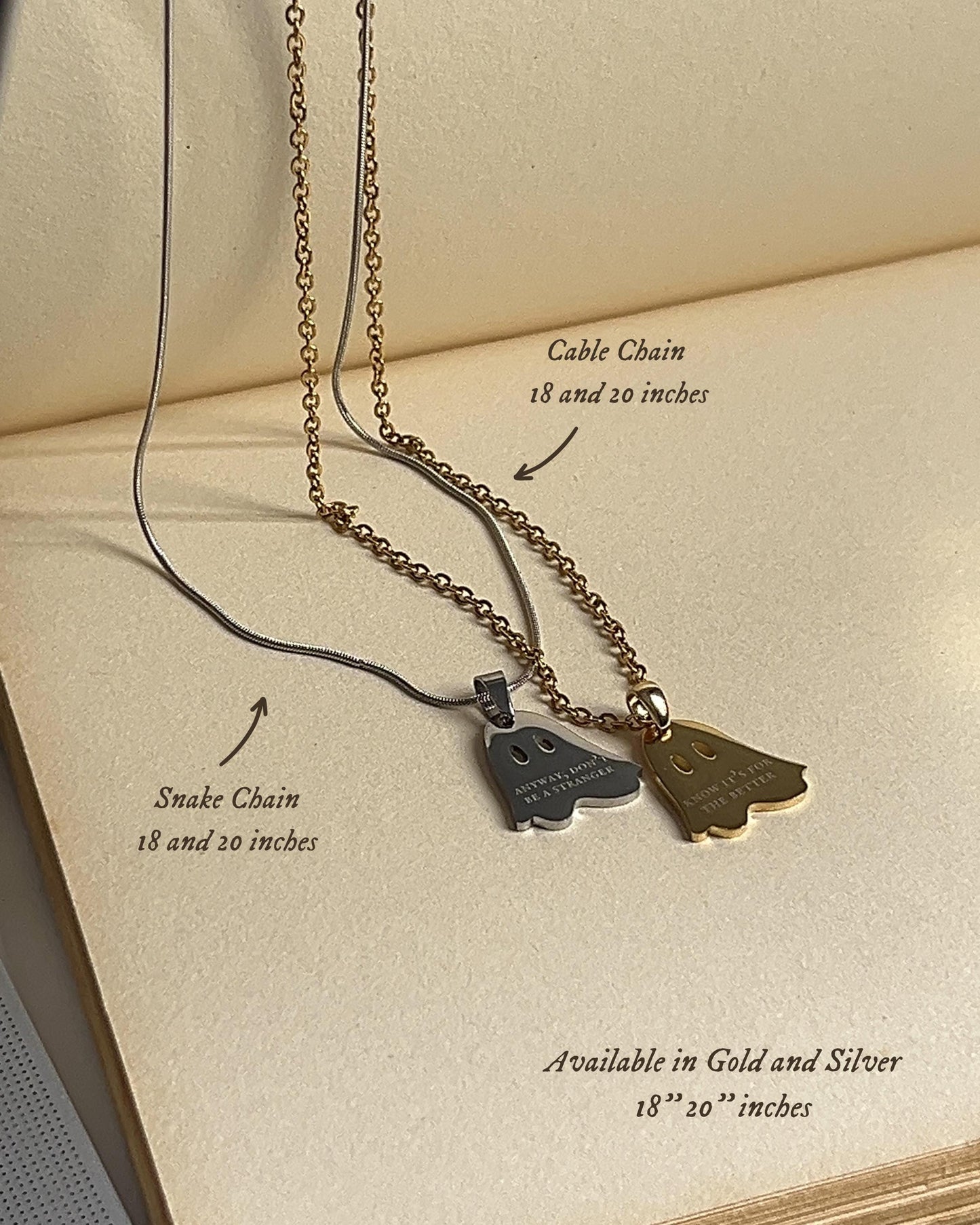 Know It's For The Better | Ghost Pendant Necklace | Waiting Room | Necklace by Rosa Lia
