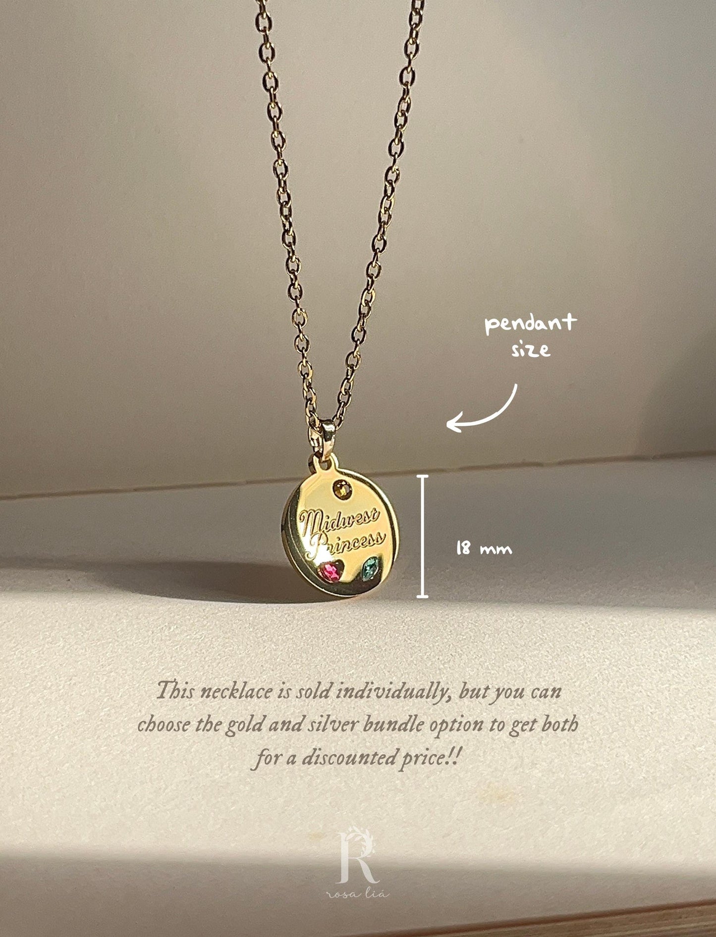 Midwest Princess | Shining Disco Ball - Back to back engraved | Inspired Necklace - by Rosa Lia