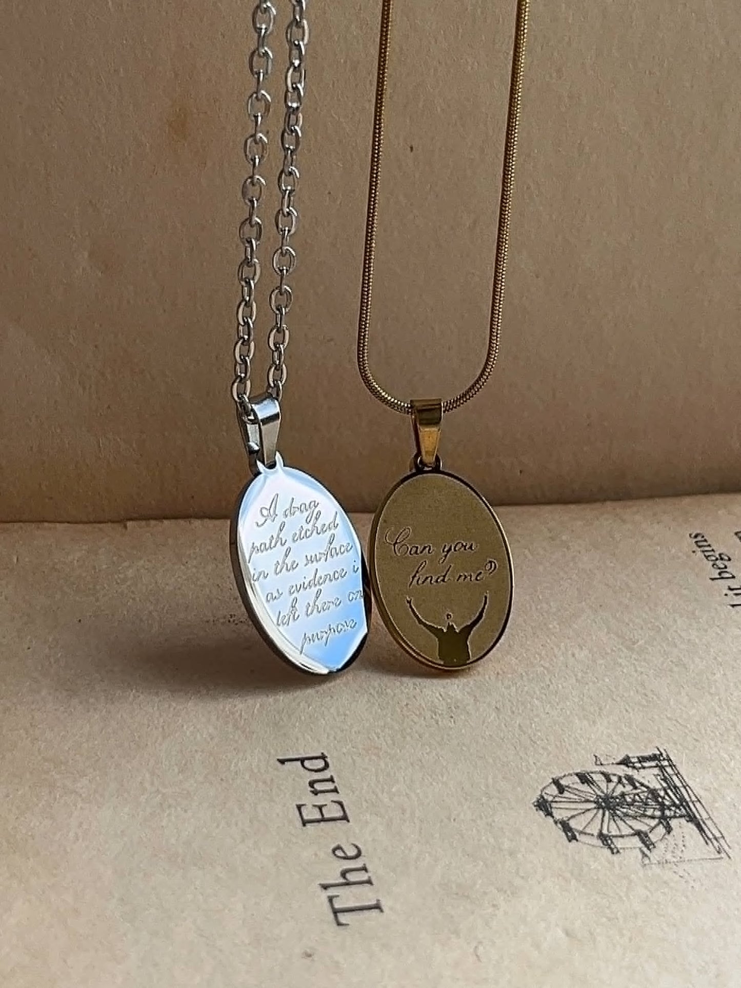 Drag Path | Lyric Engraved | Stainless Steel Necklace - by Rosa Lia
