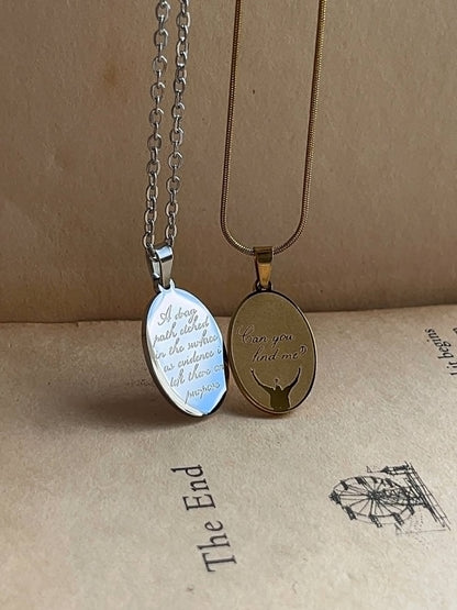 Drag Path | Lyric Engraved | Stainless Steel Necklace - by Rosa Lia