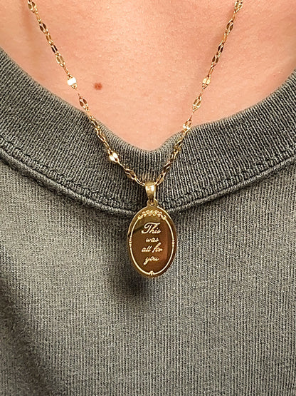 This Was All For You | Oval Pendant Necklace | Gardenia Flower, Stainless Steel