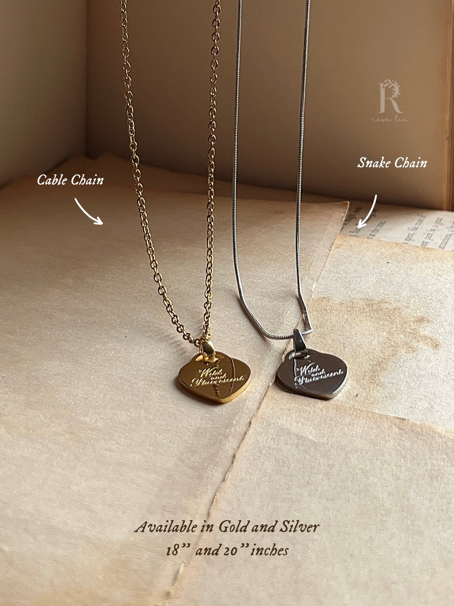 Wild & Fluorescent | Heart Pendant Stainless Steel Necklace | Supercut Lyrics