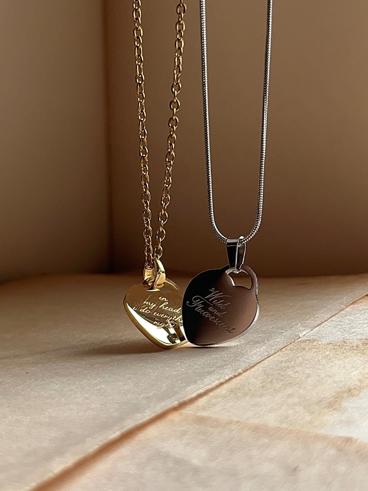Wild & Fluorescent | Heart Pendant Stainless Steel Necklace | Supercut Lyrics