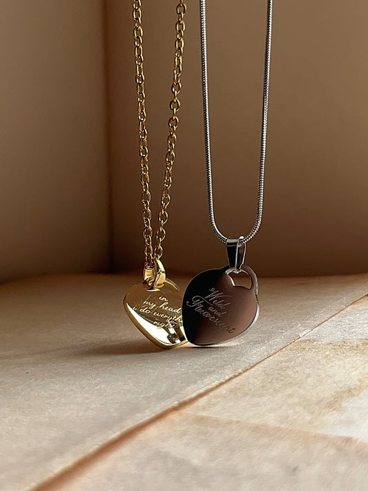 Wild & Fluorescent | Heart Pendant Stainless Steel Necklace | Supercut Lyrics