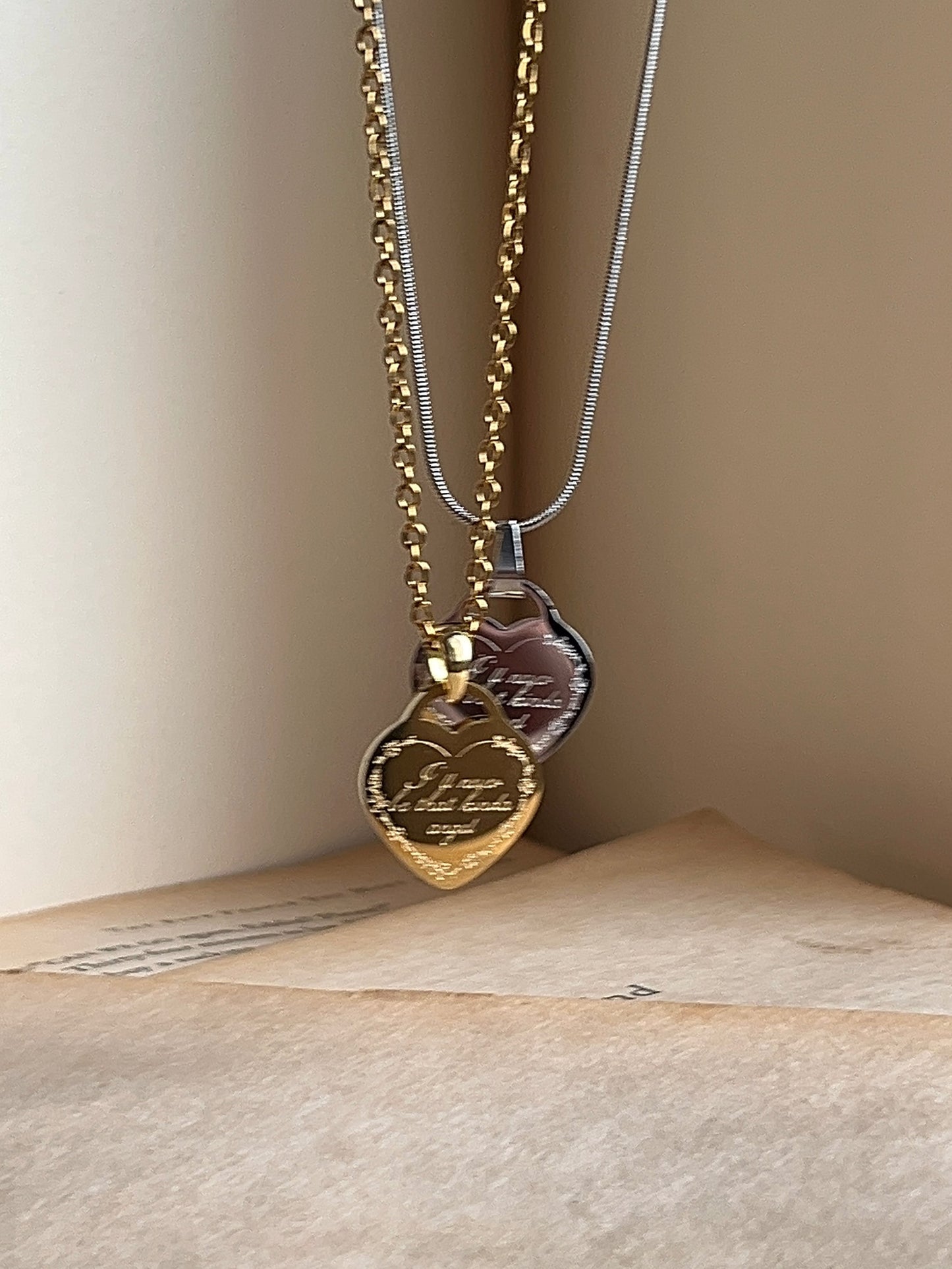 'll Never Be That Kinda Angel | Engraved Heart Pendant | Stainless Steel Necklace