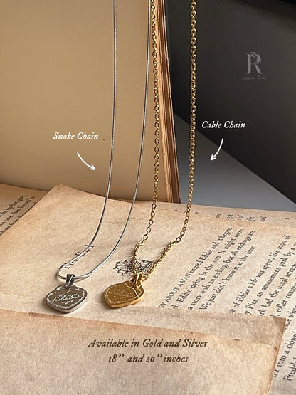 'll Never Be That Kinda Angel | Engraved Heart Pendant | Stainless Steel Necklace