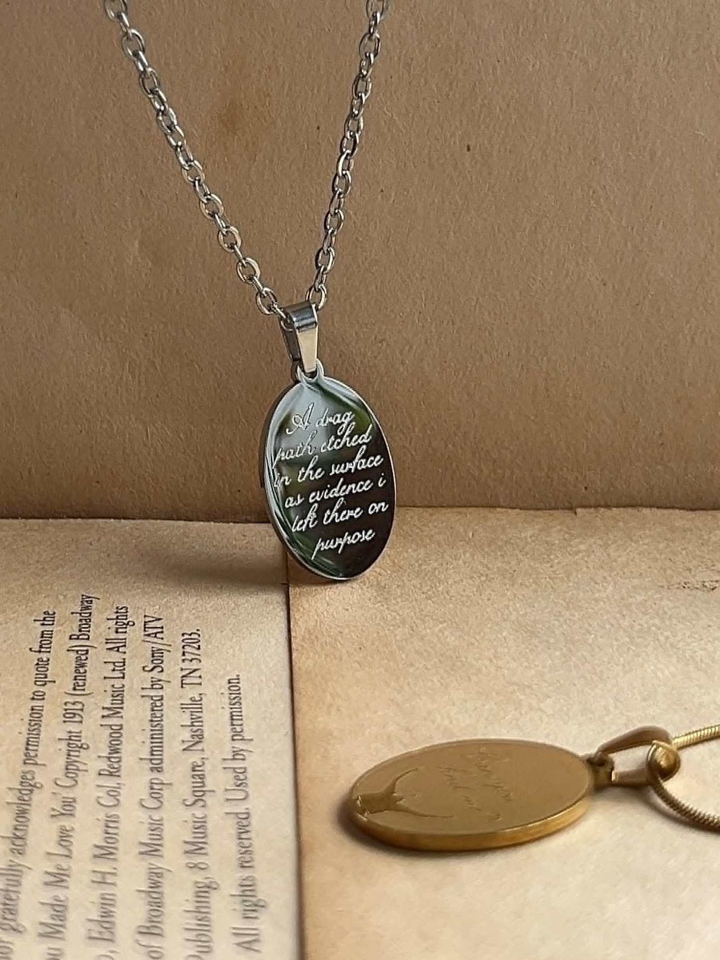 Drag Path | Lyric Engraved | Stainless Steel Necklace - by Rosa Lia