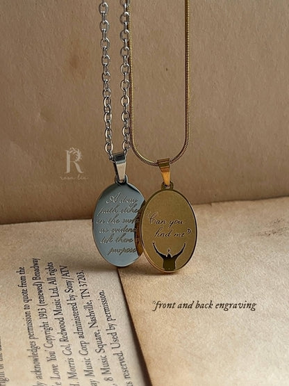 Drag Path | Lyric Engraved | Stainless Steel Necklace - by Rosa Lia