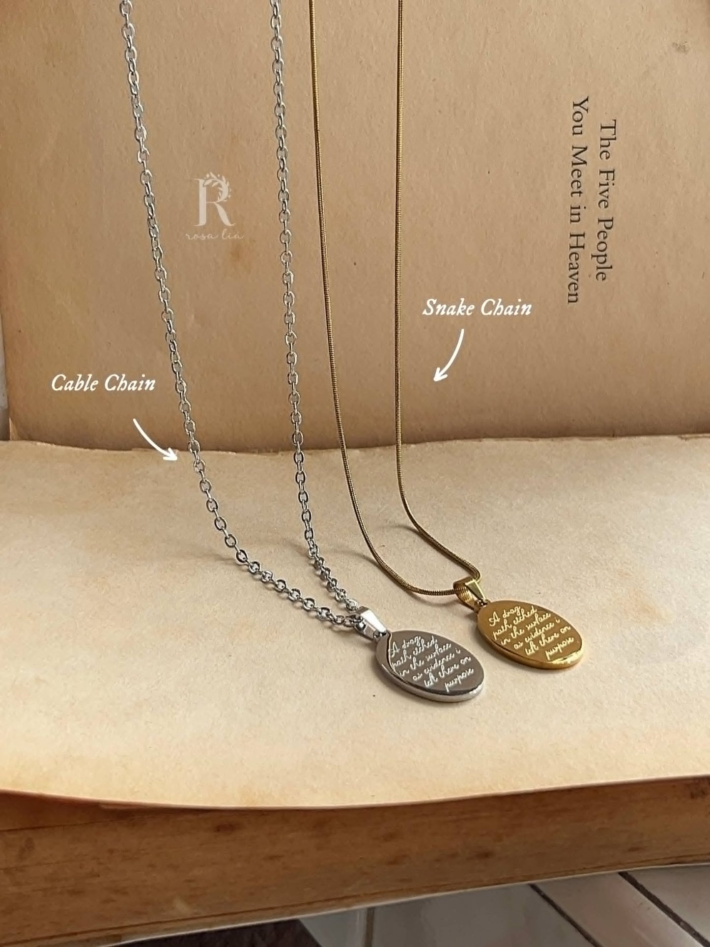 Drag Path | Lyric Engraved | Stainless Steel Necklace - by Rosa Lia