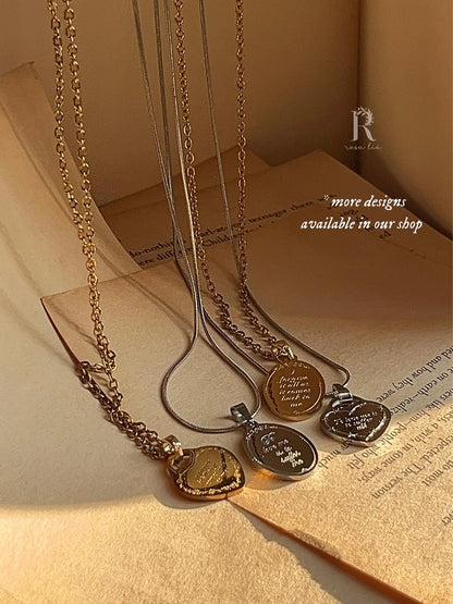 'll Never Be That Kinda Angel | Engraved Heart Pendant | Stainless Steel Necklace