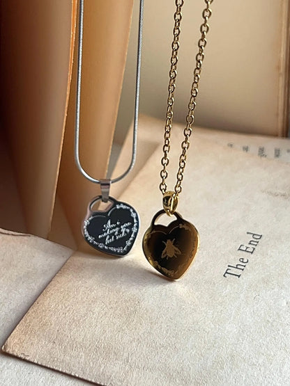 Am I Making You Feel Sick | Engraved Heart Pendant | Stainless Steel Necklace