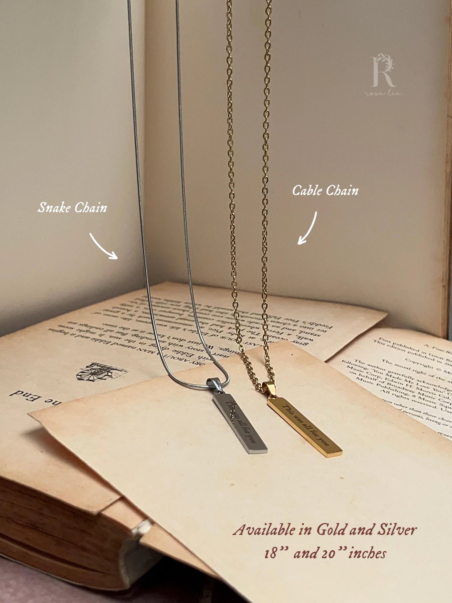 To Love Me Is To Suffer Me | Rectangle Engraved Pendant Necklace | Stainless Steel