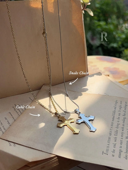 If It's Meant To Be | Cross Pendant | Sun Bleached Flies Lyrics Back To Back Engraved - by Rosa Lia