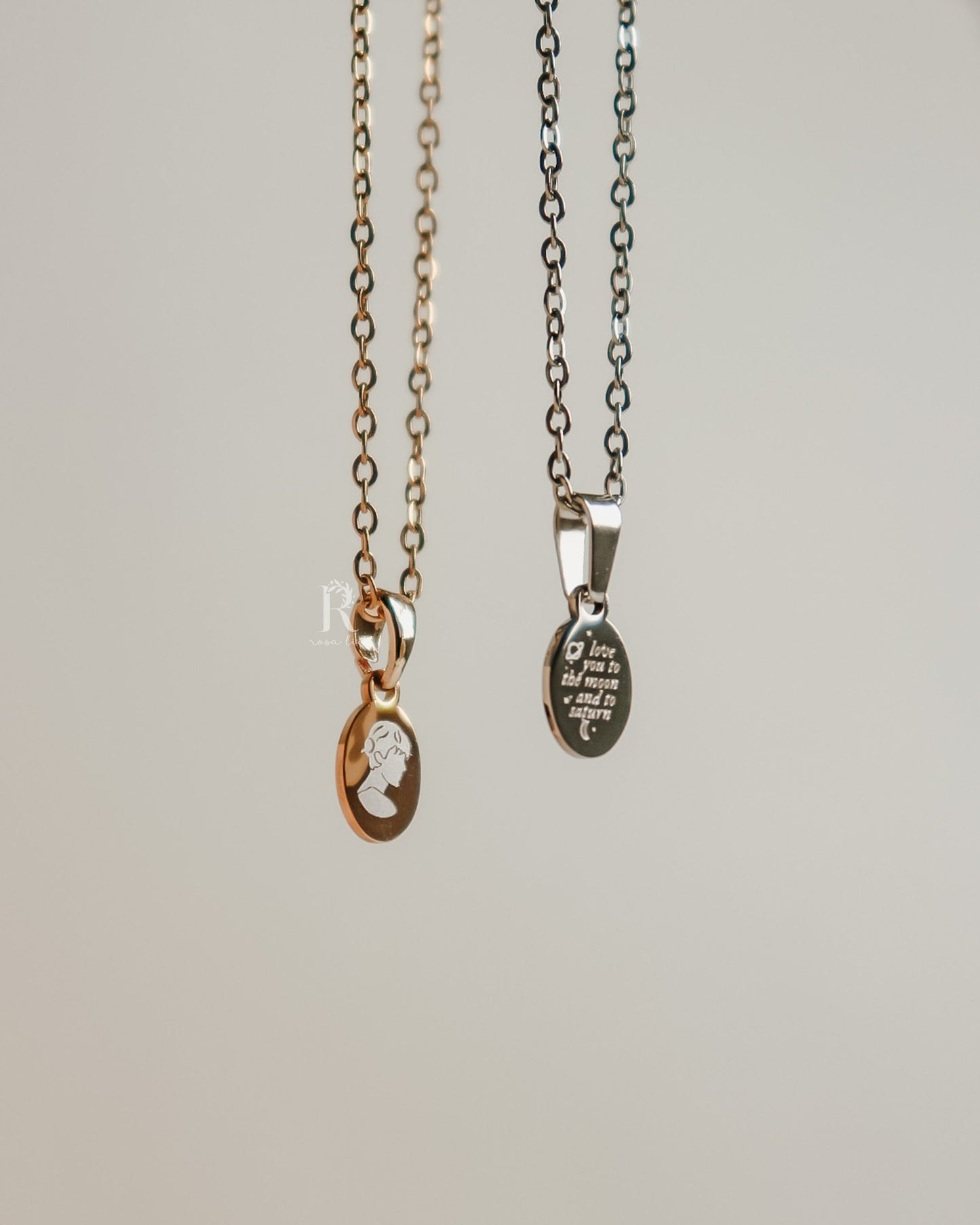 Love You To The Moon And Saturn Necklace -  Seven Inspired Necklace by Rosa Lia