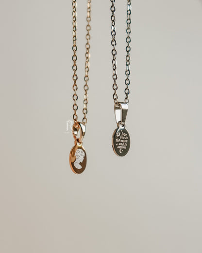 Love You To The Moon And Saturn Necklace -  Seven Inspired Necklace by Rosa Lia