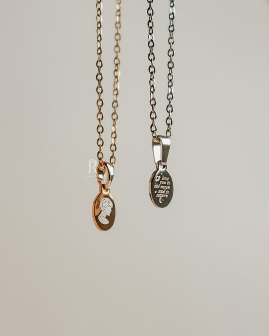 Love You To The Moon And Saturn Necklace -  Seven Inspired Necklace by Rosa Lia