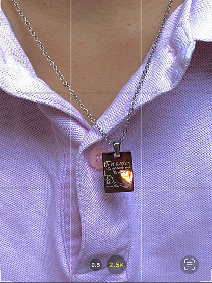 Call Me by Your Name Inspired Necklace: Engraved Stainless Steel Pendant
