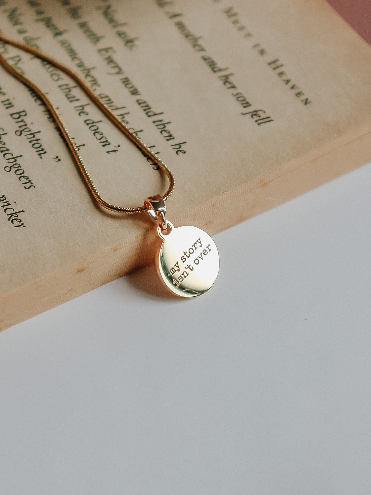 Hope - Semi Colon | Back To Back Engraved Necklace - Rosa Lia