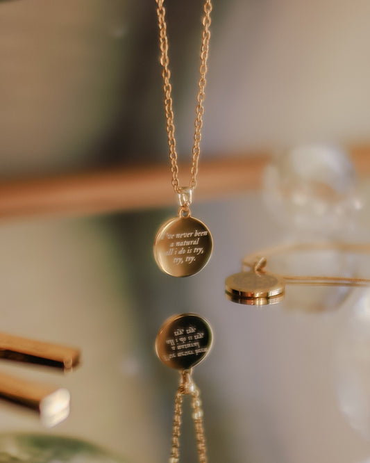 Shining Mirrorball Necklace - back to back engrave - Rosa Lia