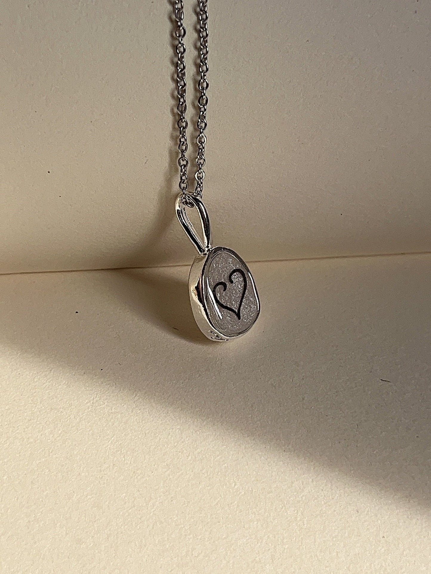 Heart Tattoo Resin Necklace with Dried Flower - 'It Ends With Us' Inspired