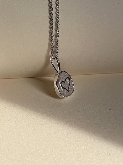 Heart Tattoo Resin Necklace with Dried Flower - 'It Ends With Us' Inspired