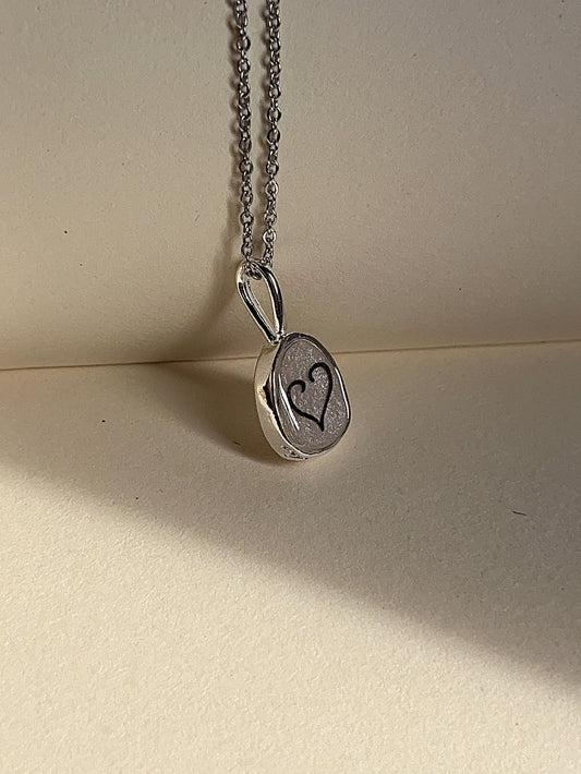 Heart Tattoo Resin Necklace with Dried Flower - 'It Ends With Us' Inspired