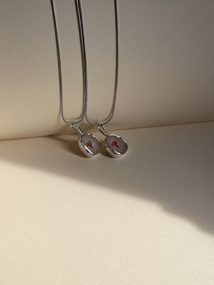 Heart Tattoo Resin Necklace with Dried Flower - 'It Ends With Us' Inspired