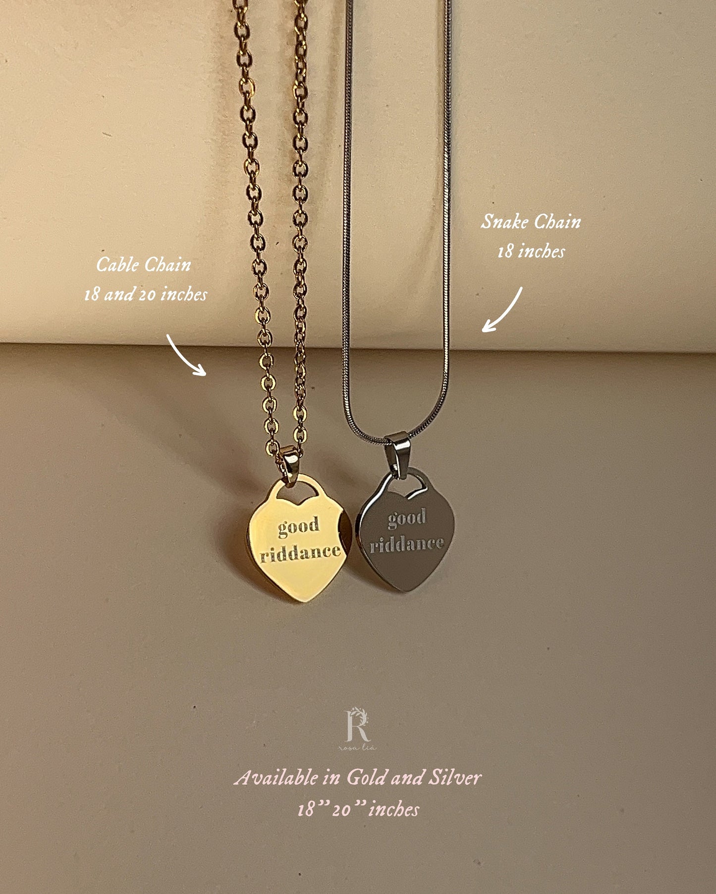 Good Riddance - Heart Necklace - GA Inspired Necklace - by Rosa Lia