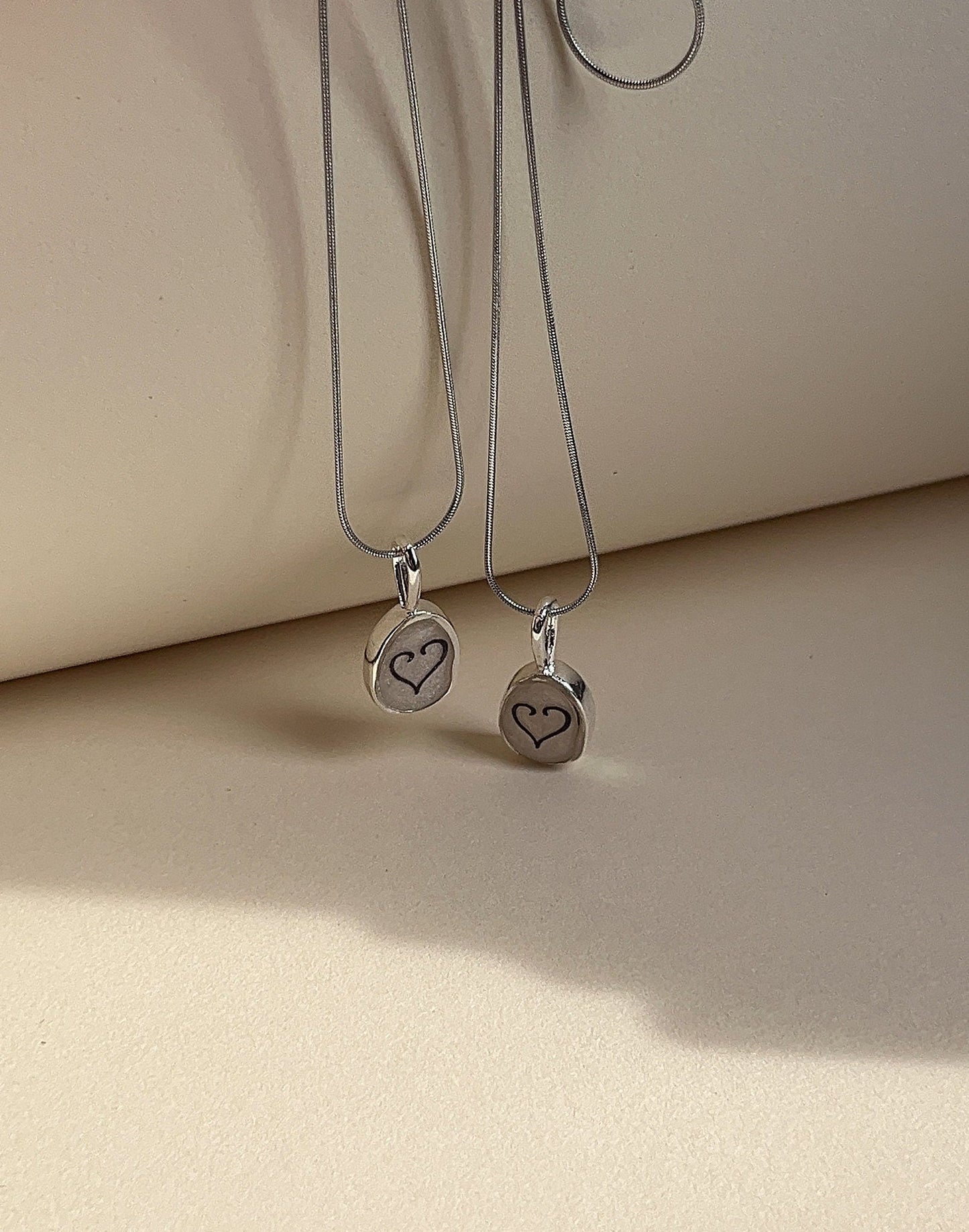 Heart Tattoo Resin Necklace with Dried Flower - 'It Ends With Us' Inspired