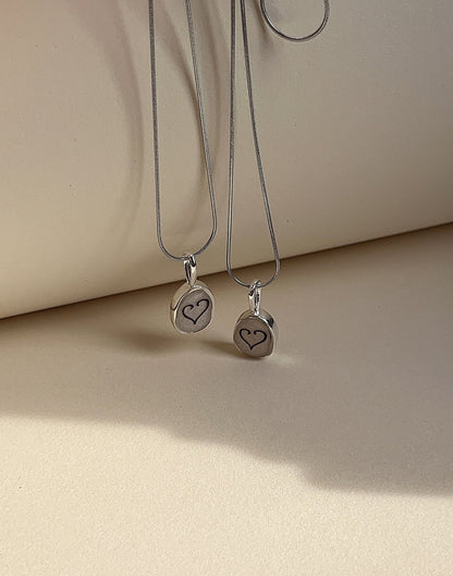Heart Tattoo Resin Necklace with Dried Flower - 'It Ends With Us' Inspired