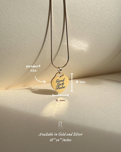 Good Luck Babe! - Heart Necklace - by Rosa Lia