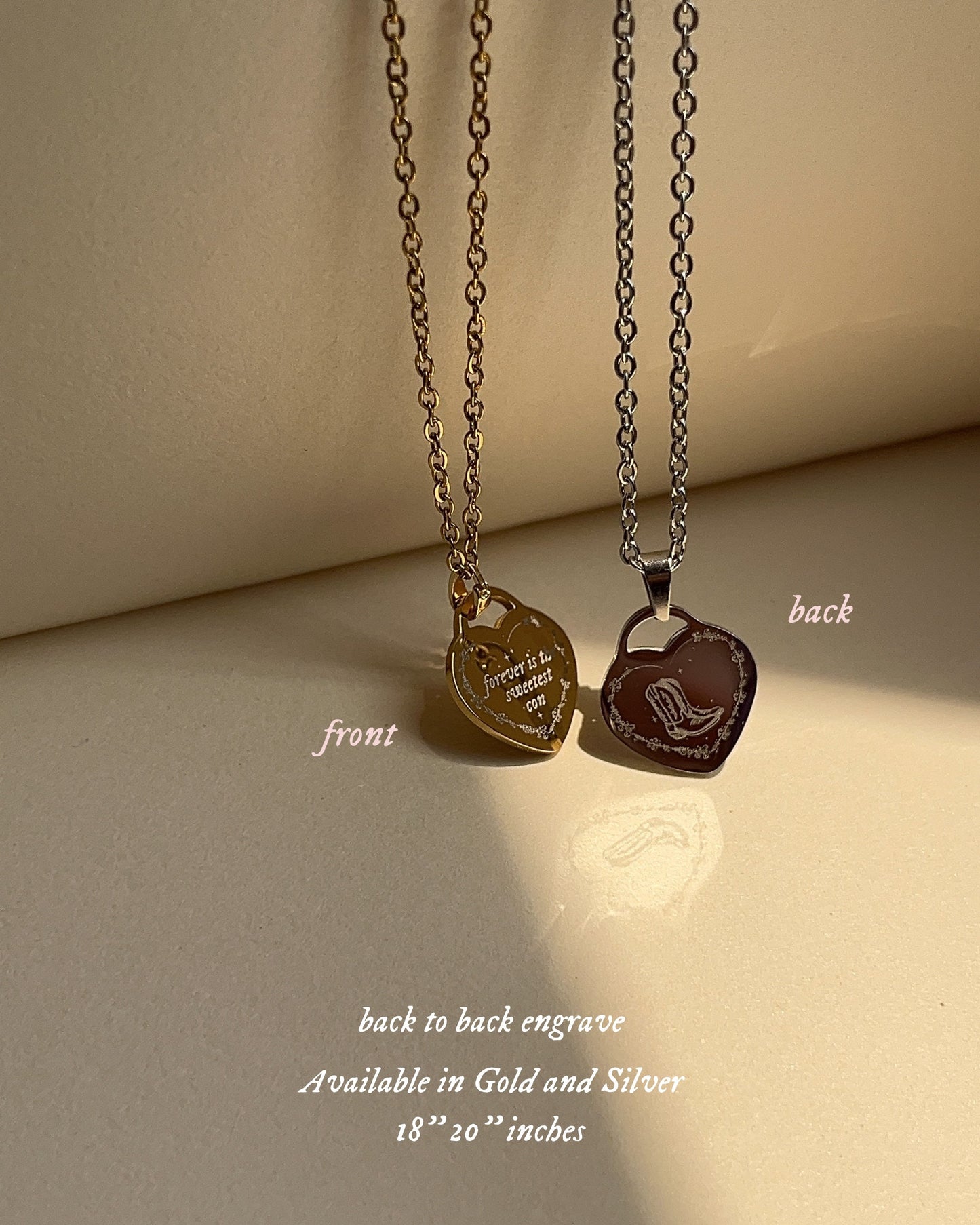 Forever Is The Sweetest - Back To Back Engrave - Cowboy Inspired Necklace - by Rosa Lia