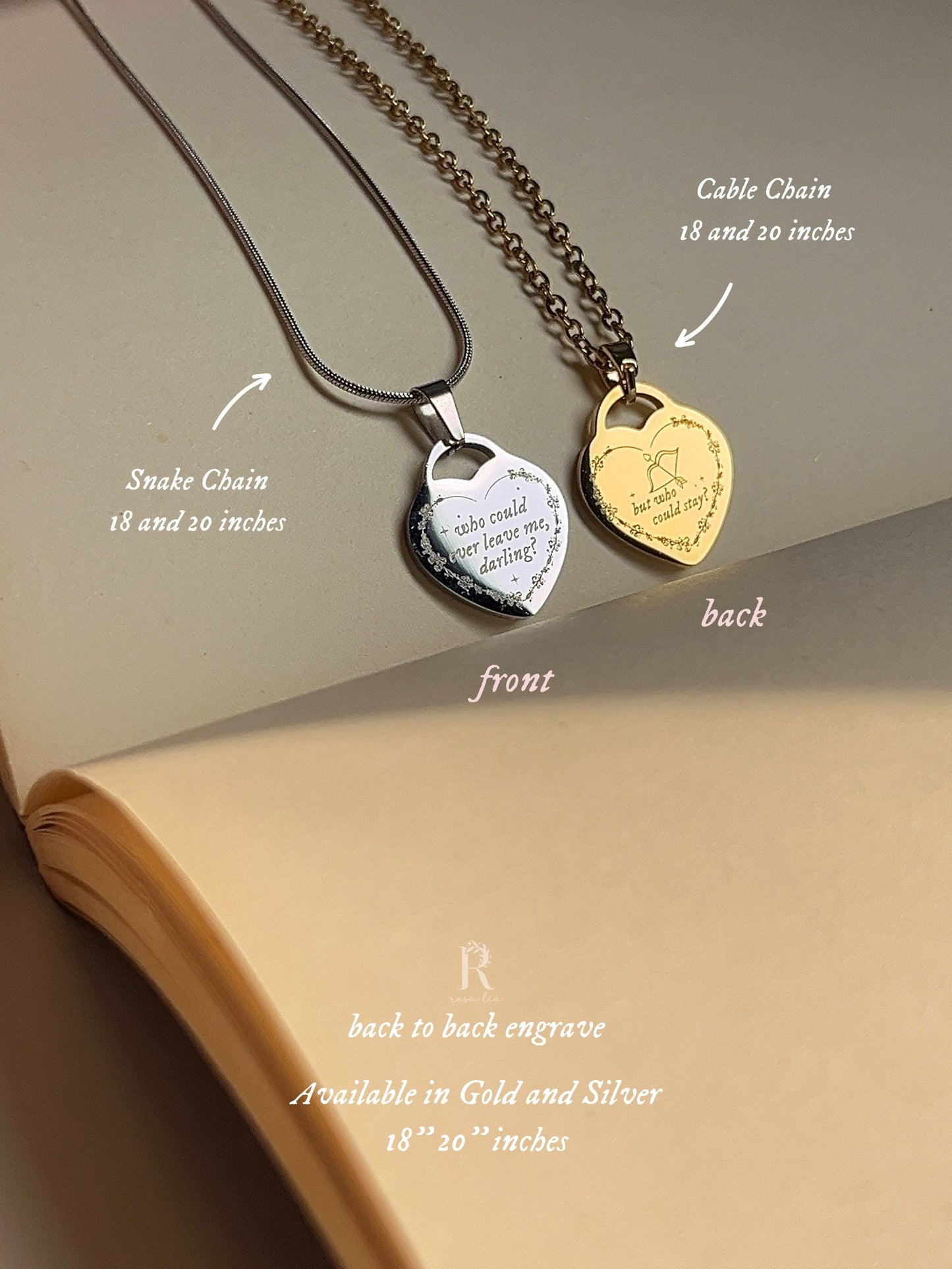 Who Could Stay Necklace - Back-to-Back Engrave | Inspired Necklace - by Rosa Lia