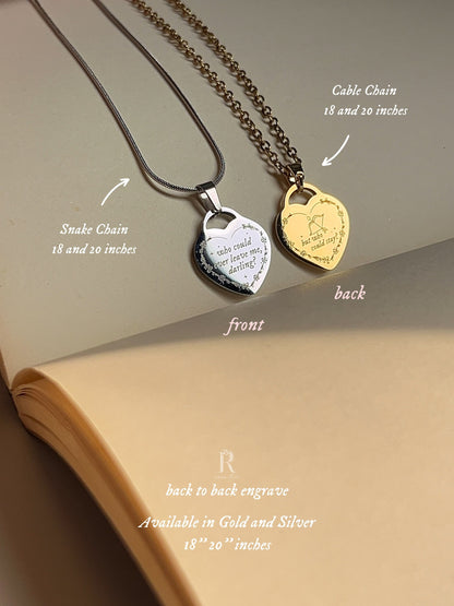Who Could Stay Necklace - Back-to-Back Engrave | Inspired Necklace - by Rosa Lia