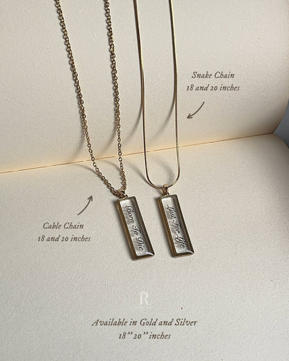 LDR Inspired Resin Pendant Necklace: Stainless Steel Chain