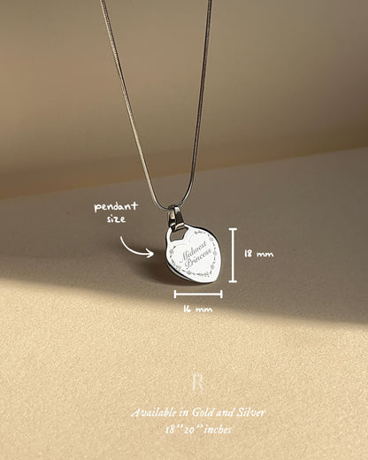 Midwest Princess - Engraved Heart Shaped | Inspired Necklace - by Rosa Lia