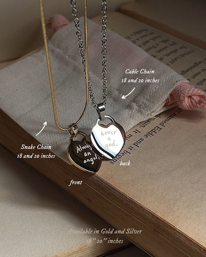 Always An Angel, Never A God - Inspired Necklace - by Rosa Lia