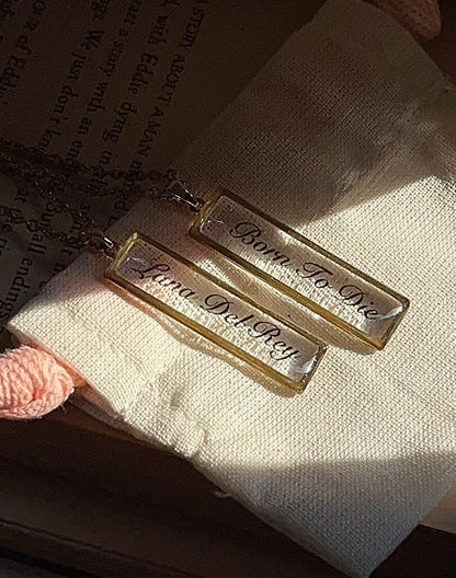 LDR Inspired Resin Pendant Necklace: Stainless Steel Chain