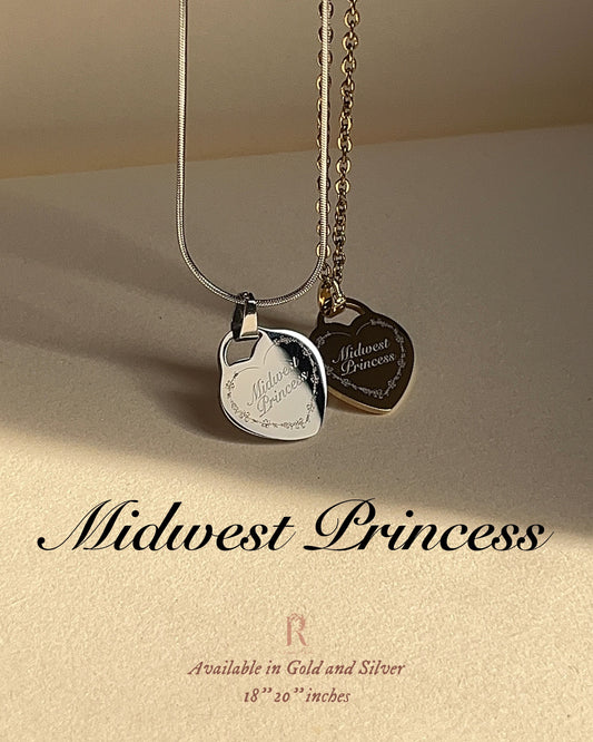 Midwest Princess - Engraved Heart Shaped | Inspired Necklace - by Rosa Lia