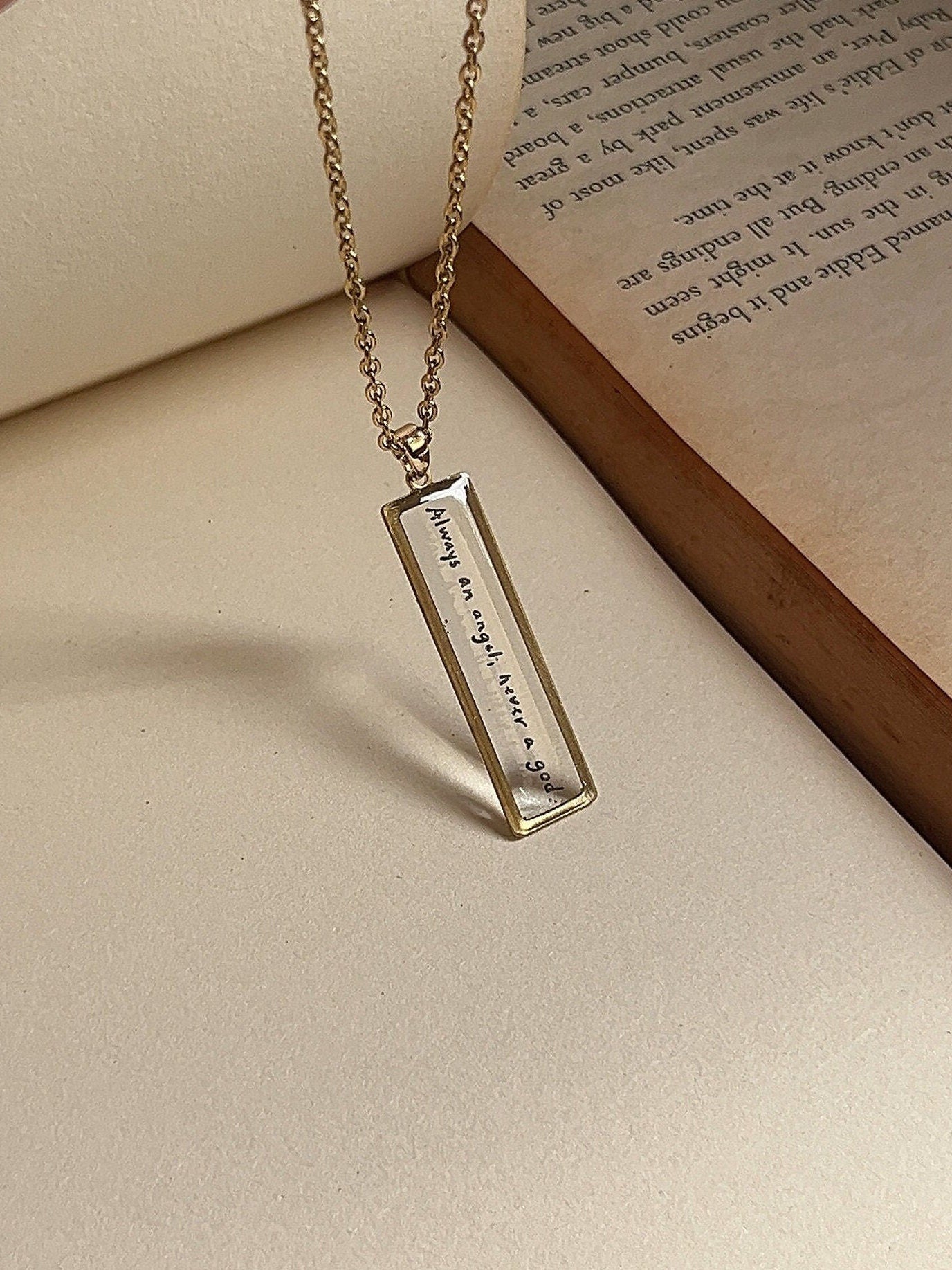 Always An Angel, Never A God - NSE Inspired Necklace Resin - by Rosa Lia