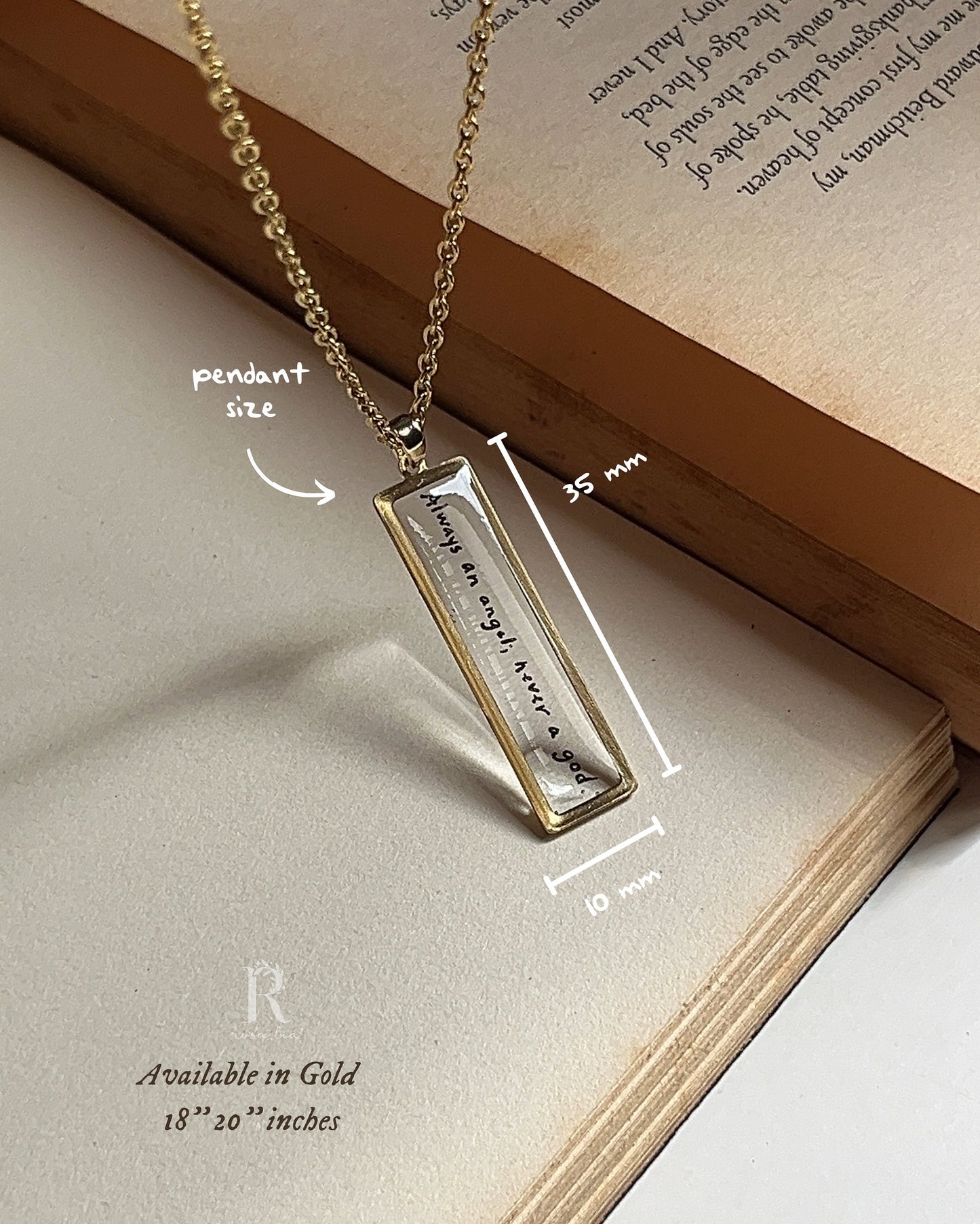 Always An Angel, Never A God - NSE Inspired Necklace Resin - by Rosa Lia