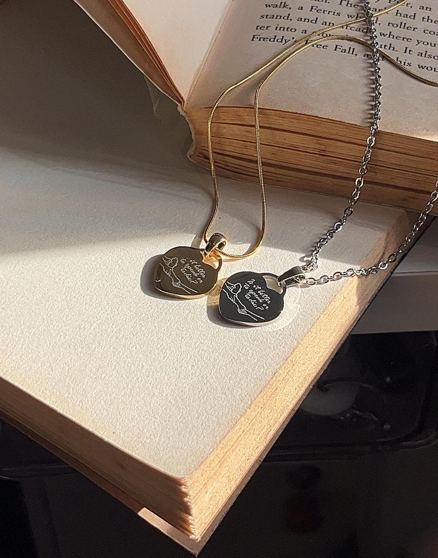 Call Me by Your Name - Inspired Necklace - Back-to-Back Engrave - Heart Pendant | by Rosa Lia