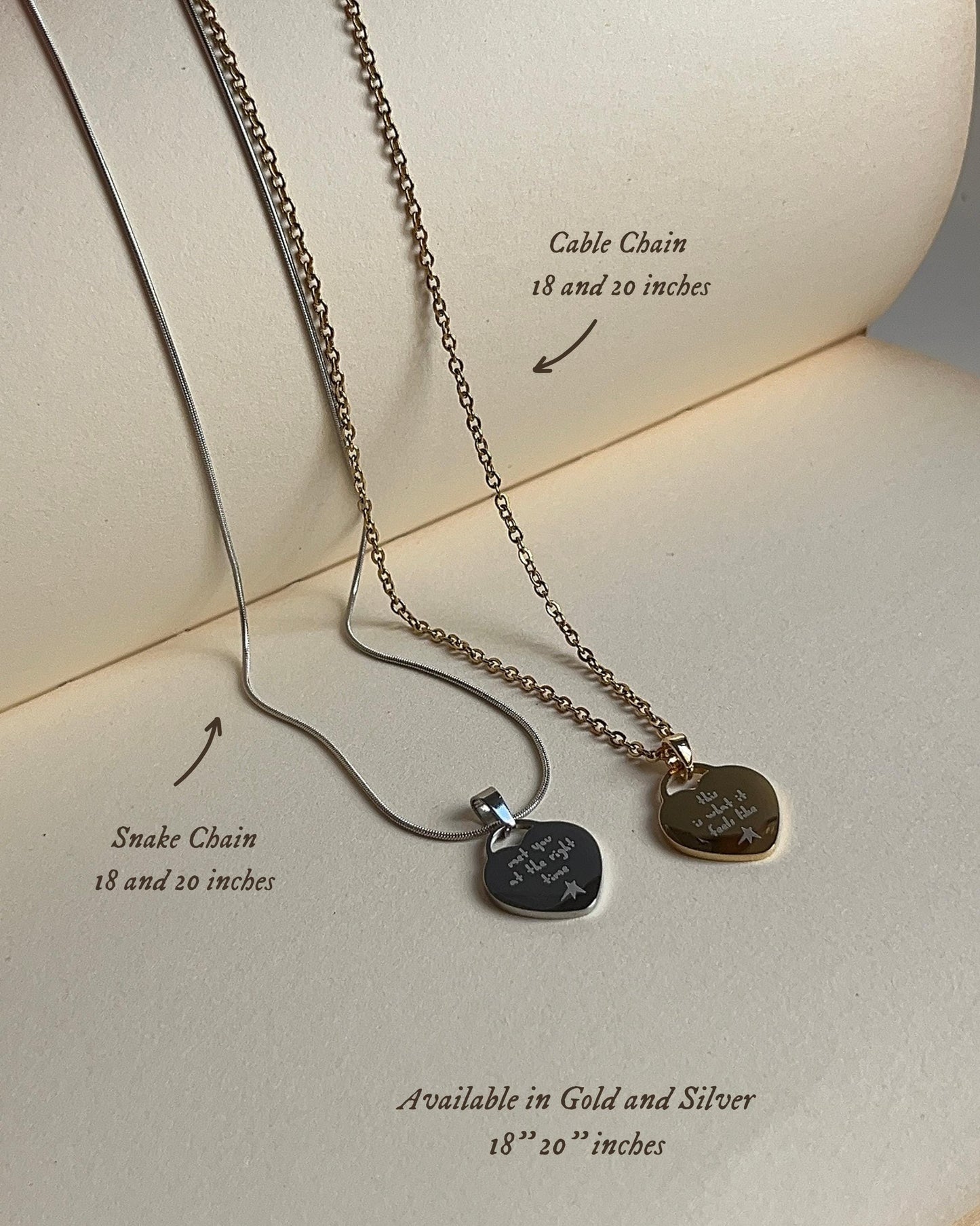 Feels Like Necklace Stainless Steel Heart Necklace - Gracie Inspired