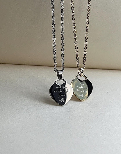 Feels Like Necklace Stainless Steel Heart Necklace - Gracie Inspired