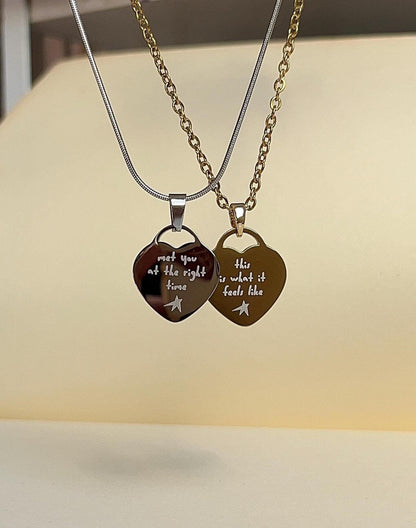 Feels Like Necklace Stainless Steel Heart Necklace - Gracie Inspired