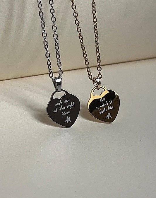 Feels Like Necklace Stainless Steel Heart Necklace - Gracie Inspired