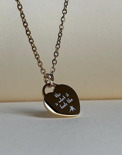 Feels Like Necklace Stainless Steel Heart Necklace - Gracie Inspired