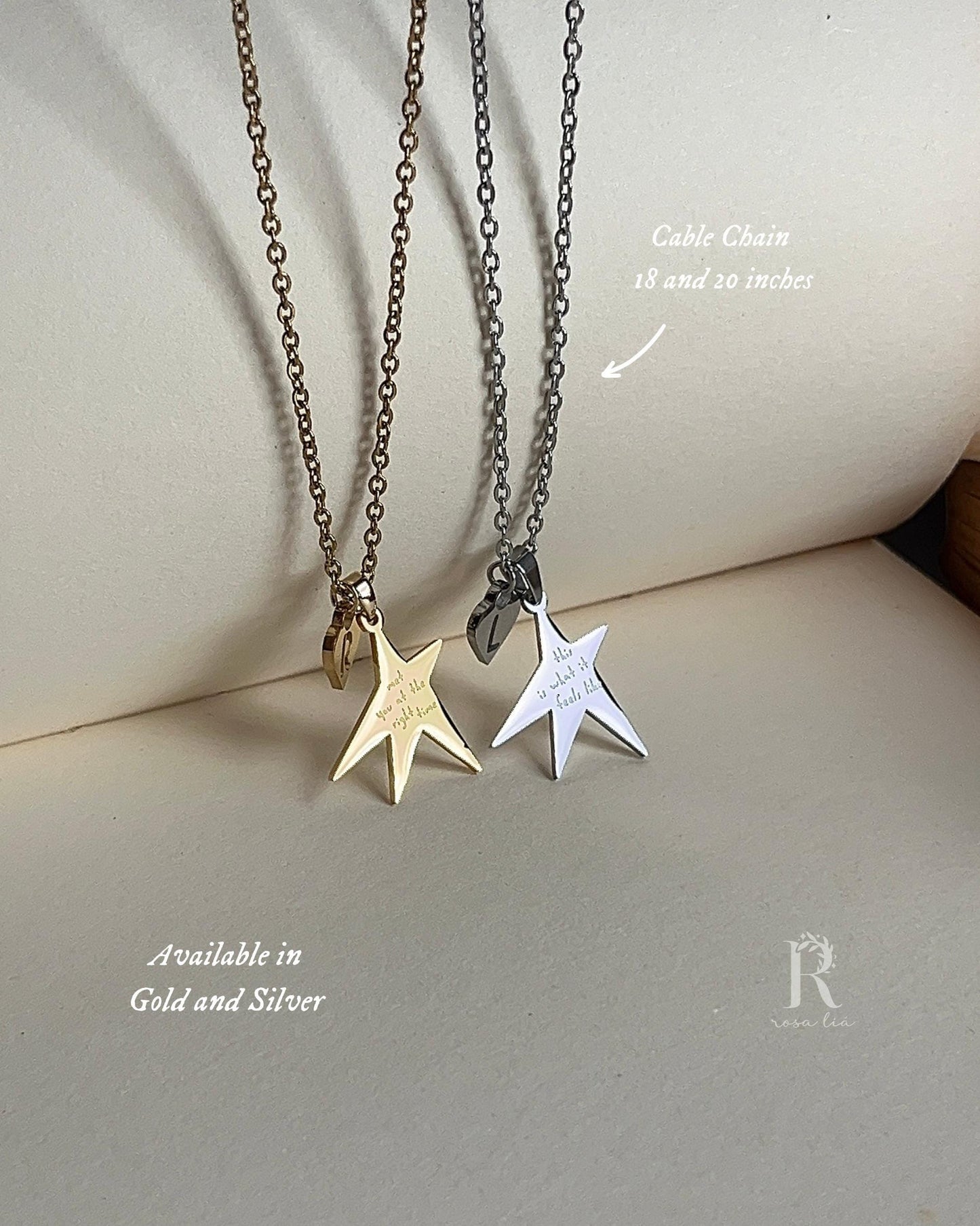 Feels Like - STAR & INITIALS double pendant - Necklace - GA Inspired - by Rosa Lia