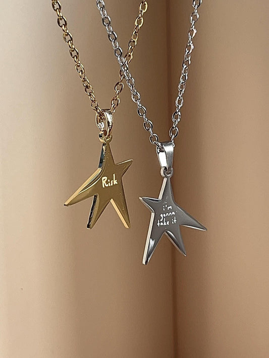 Risk - Im Gonna Take It - Star Necklace: Stainless Steel Pendant, GA Inspired